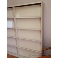 Beige Brochure, Pamphlet Display with Hidden Storage Book Shelf